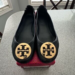 TORY BURCH Minnie Travel Ballet 🖤 Black with Gold Hardware